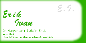 erik ivan business card